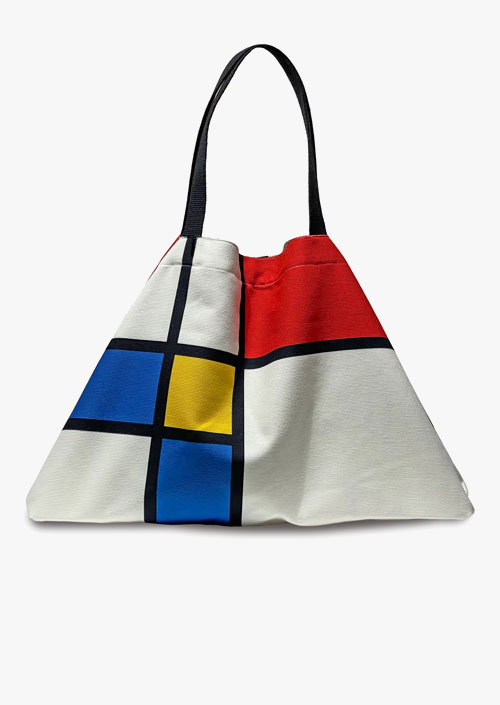 Oversized bag inspired by the work of Piet Mondrian