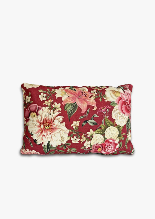 Rectangular cushion cover with floral design