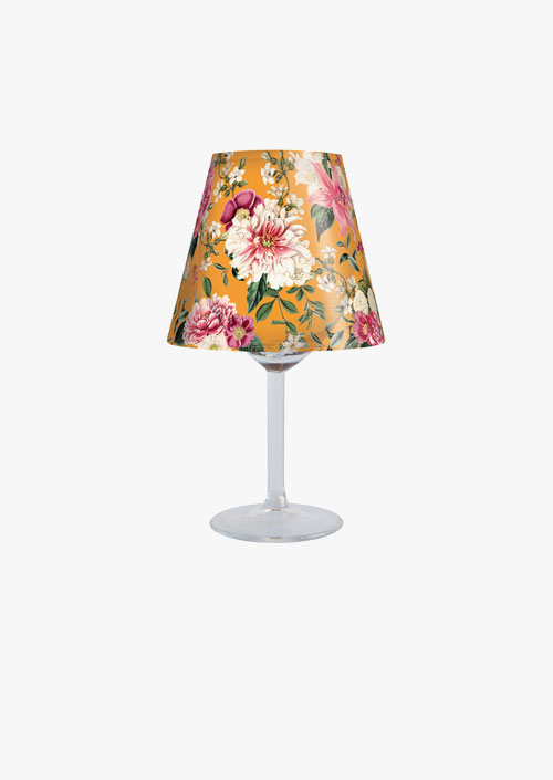 Lampshade to put on a wine glass with a candle and form a decorative lamp